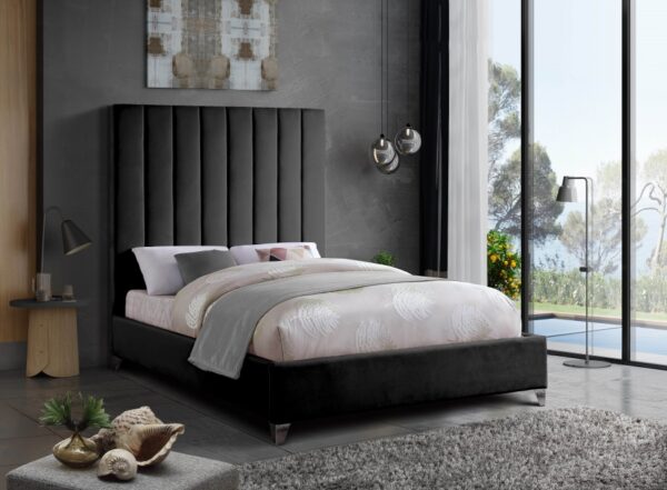 Via Velvet Upholstered Bed