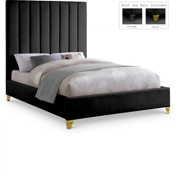 Via Velvet Upholstered Bed