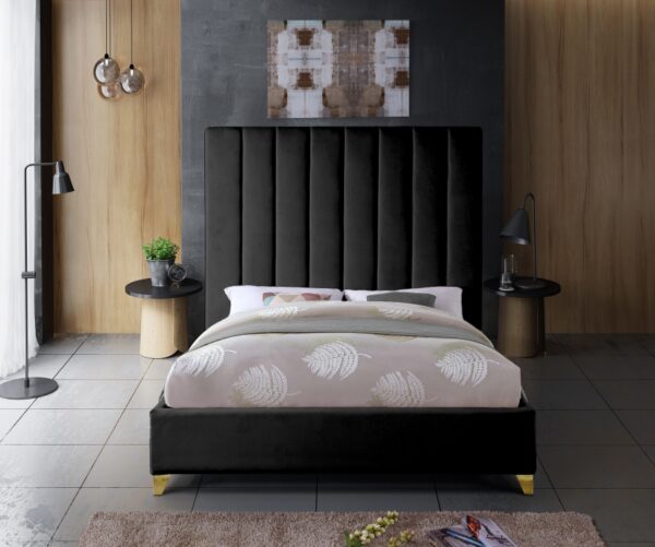 Via Velvet Upholstered Bed