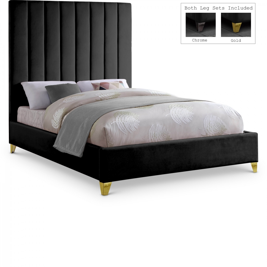 Via Velvet Upholstered Bed