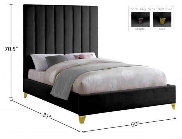 Via Velvet Upholstered Bed