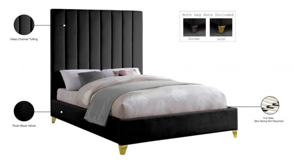 Via Velvet Upholstered Bed