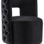 Theo Velvet Upholstered Swivel Accent Chair