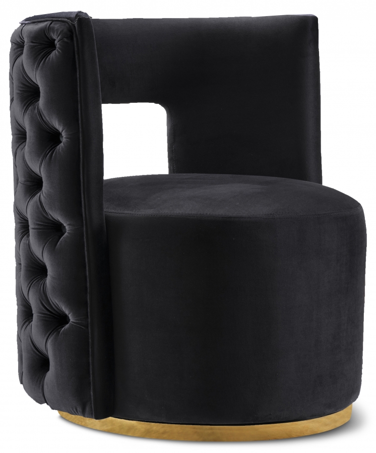 Theo Velvet Upholstered Swivel Accent Chair