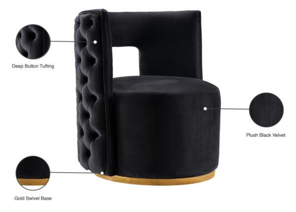 Theo Velvet Upholstered Swivel Accent Chair
