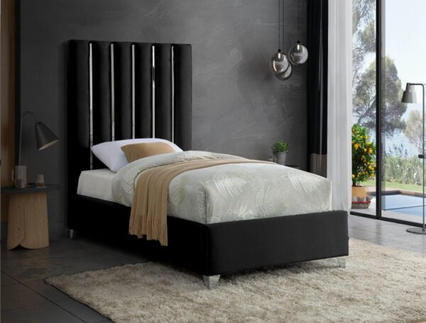 Enzo Velvet Upholstered Bed