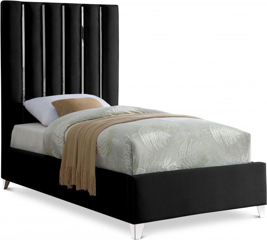 Enzo Velvet Upholstered Bed