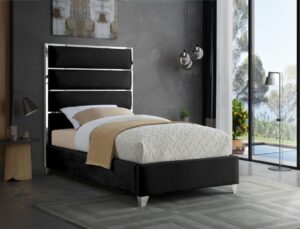 Zuma Velvet Upholstered Twin Bed