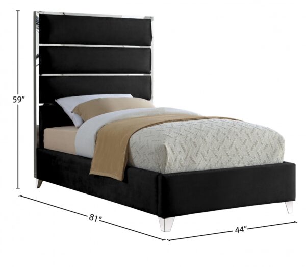 Zuma Velvet Upholstered Twin Bed