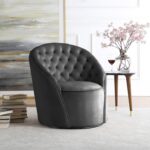 Alessio Velvet Upholstered Swivel Accent Chair