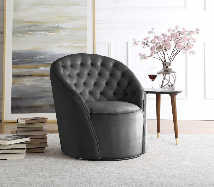 Alessio Velvet Upholstered Swivel Accent Chair