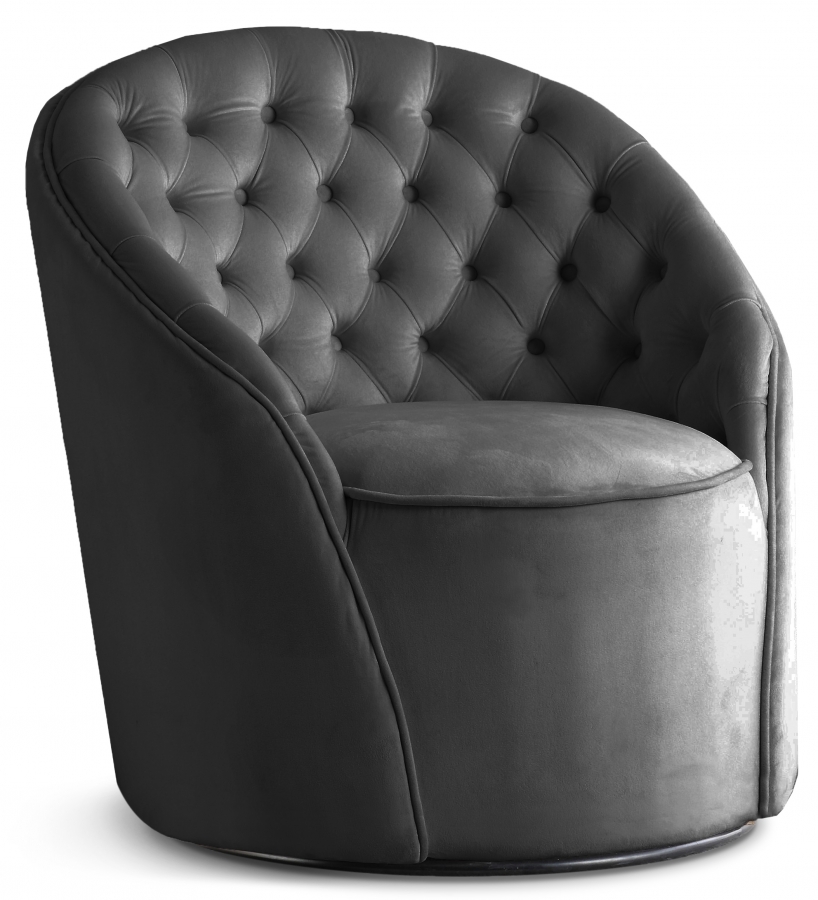 Alessio Velvet Upholstered Swivel Accent Chair