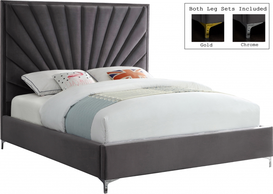 Eclipse Velvet Upholstered Bed