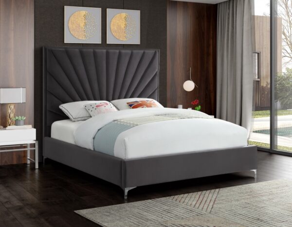 Eclipse Velvet Upholstered Bed