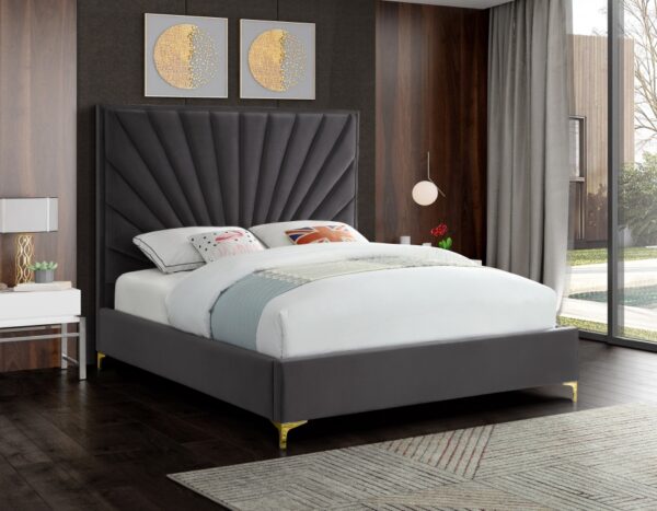 Eclipse Velvet Upholstered Bed