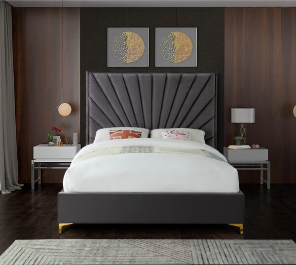 Eclipse Velvet Upholstered Bed