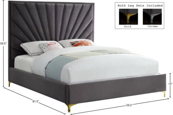 Eclipse Velvet Upholstered Bed