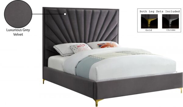 Eclipse Velvet Upholstered Bed