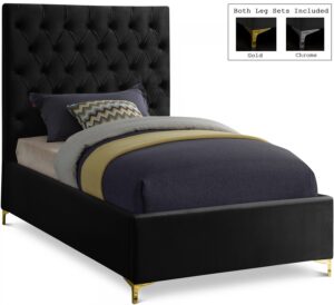 Cruz Velvet Upholstered Twin Bed