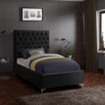Cruz Velvet Upholstered Twin Bed