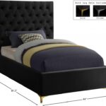 Cruz Velvet Upholstered Twin Bed