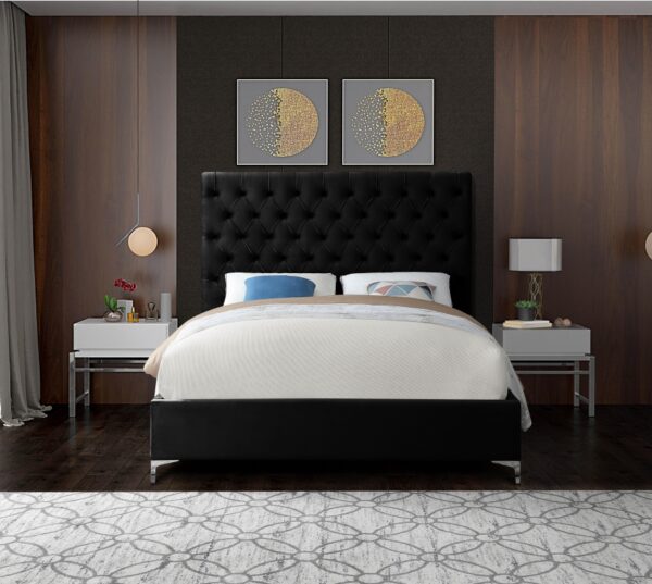 Cruz Velvet Upholstered Bed