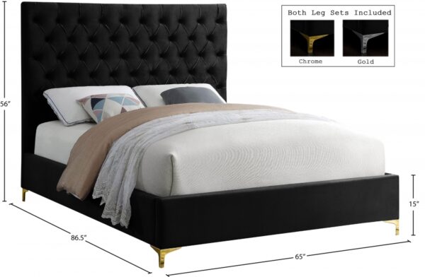 Cruz Velvet Upholstered Bed