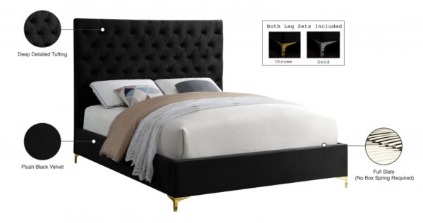 Cruz Velvet Upholstered Bed
