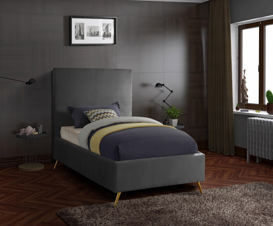 Jasmine Velvet Upholstered Twin Bed