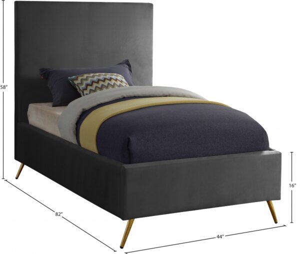 Jasmine Velvet Upholstered Twin Bed