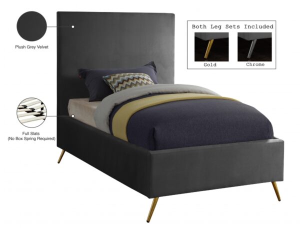 Jasmine Velvet Upholstered Twin Bed