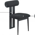 Dario Boucle Fabric Upholstered Dining Chair