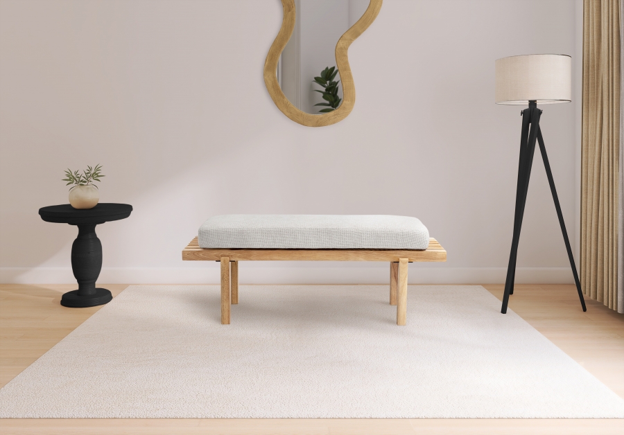 Naya Chenille Fabric Upholstered Bench