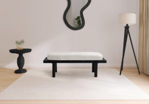 Naya Chenille Fabric Upholstered Bench