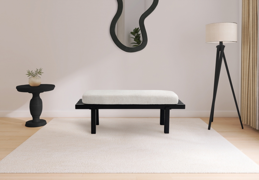 Naya Chenille Fabric Upholstered Bench
