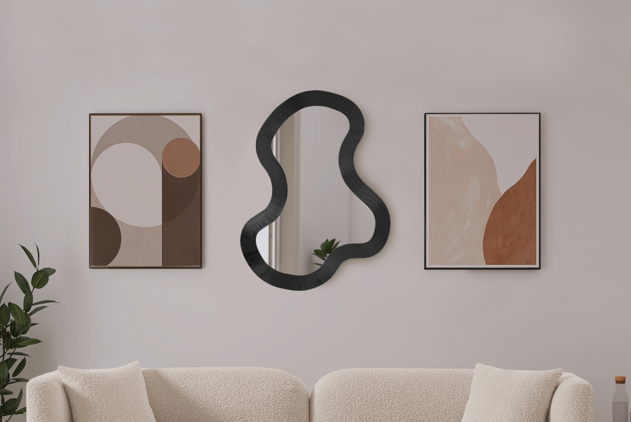 Oblique Iron Frame Mirror