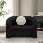 Kali Faux Shearling Teddy Fabric Upholstered Chair