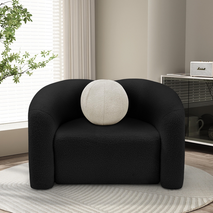 Kali Faux Shearling Teddy Fabric Upholstered Chair