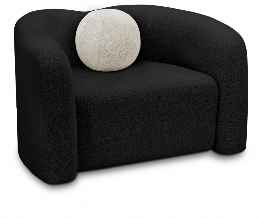 Kali Faux Shearling Teddy Fabric Upholstered Chair