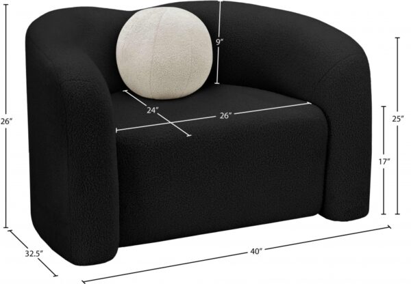 Kali Faux Shearling Teddy Fabric Upholstered Chair