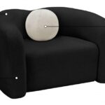 Kali Faux Shearling Teddy Fabric Upholstered Chair