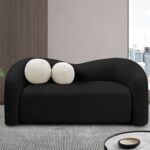 Kali 62" Faux Shearling Teddy Fabric Upholstered Loveseat
