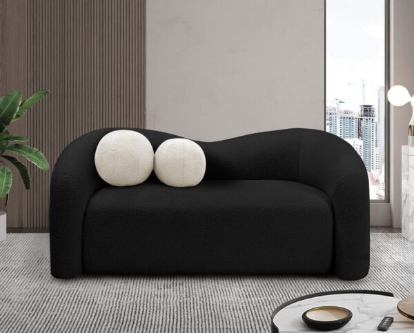 Kali 62" Faux Shearling Teddy Fabric Upholstered Loveseat