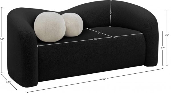 Kali 62" Faux Shearling Teddy Fabric Upholstered Loveseat