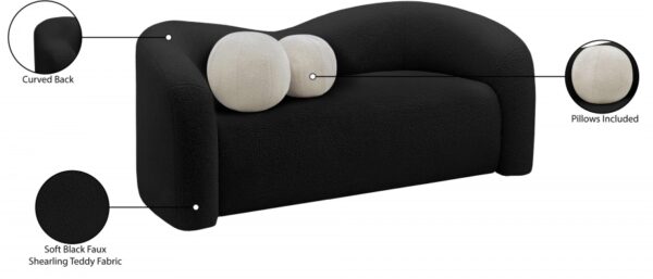 Kali 62" Faux Shearling Teddy Fabric Upholstered Loveseat