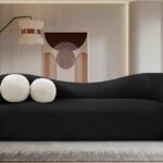 Kali 86" Faux Shearling Teddy Fabric Upholstered Sofa