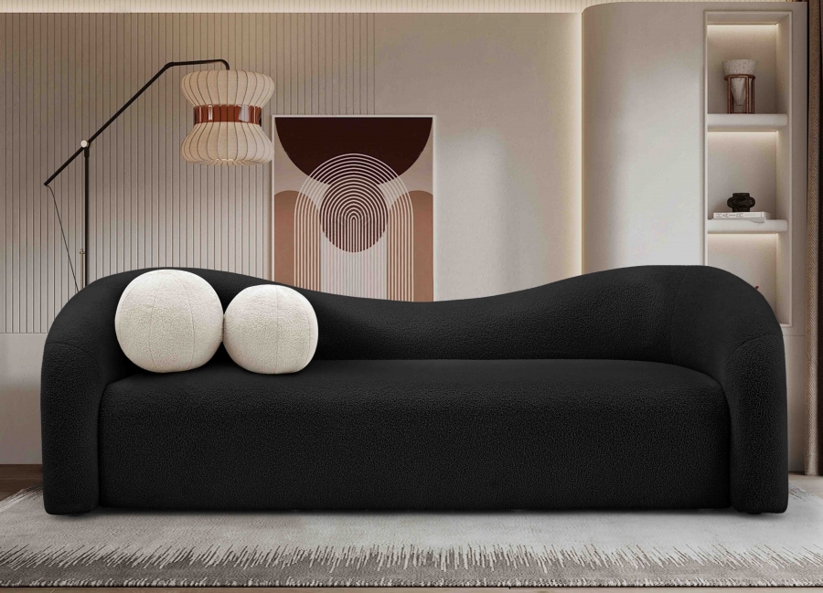 Kali 86" Faux Shearling Teddy Fabric Upholstered Sofa