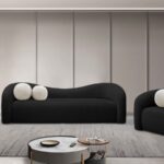 Kali 86" Faux Shearling Teddy Fabric Upholstered Sofa