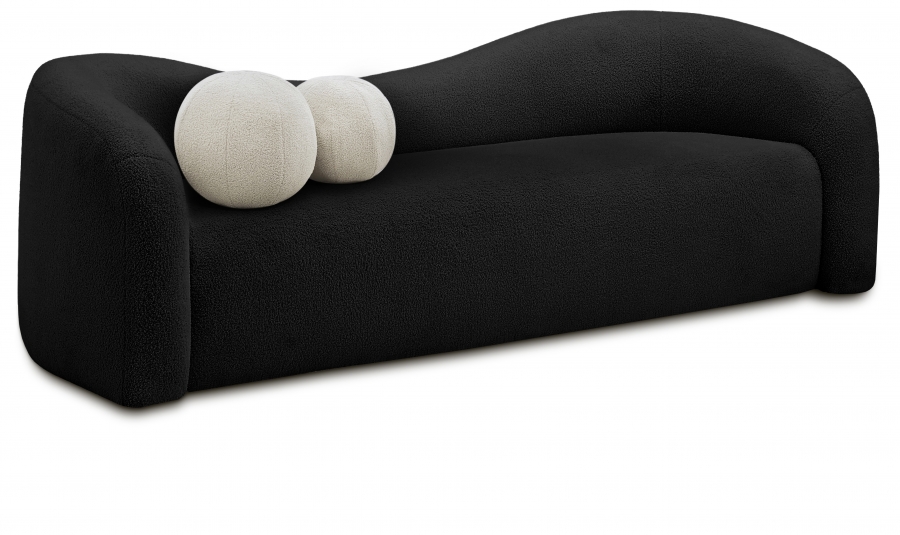 Kali 86" Faux Shearling Teddy Fabric Upholstered Sofa