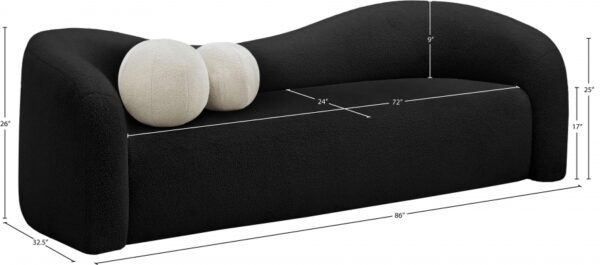 Kali 86" Faux Shearling Teddy Fabric Upholstered Sofa